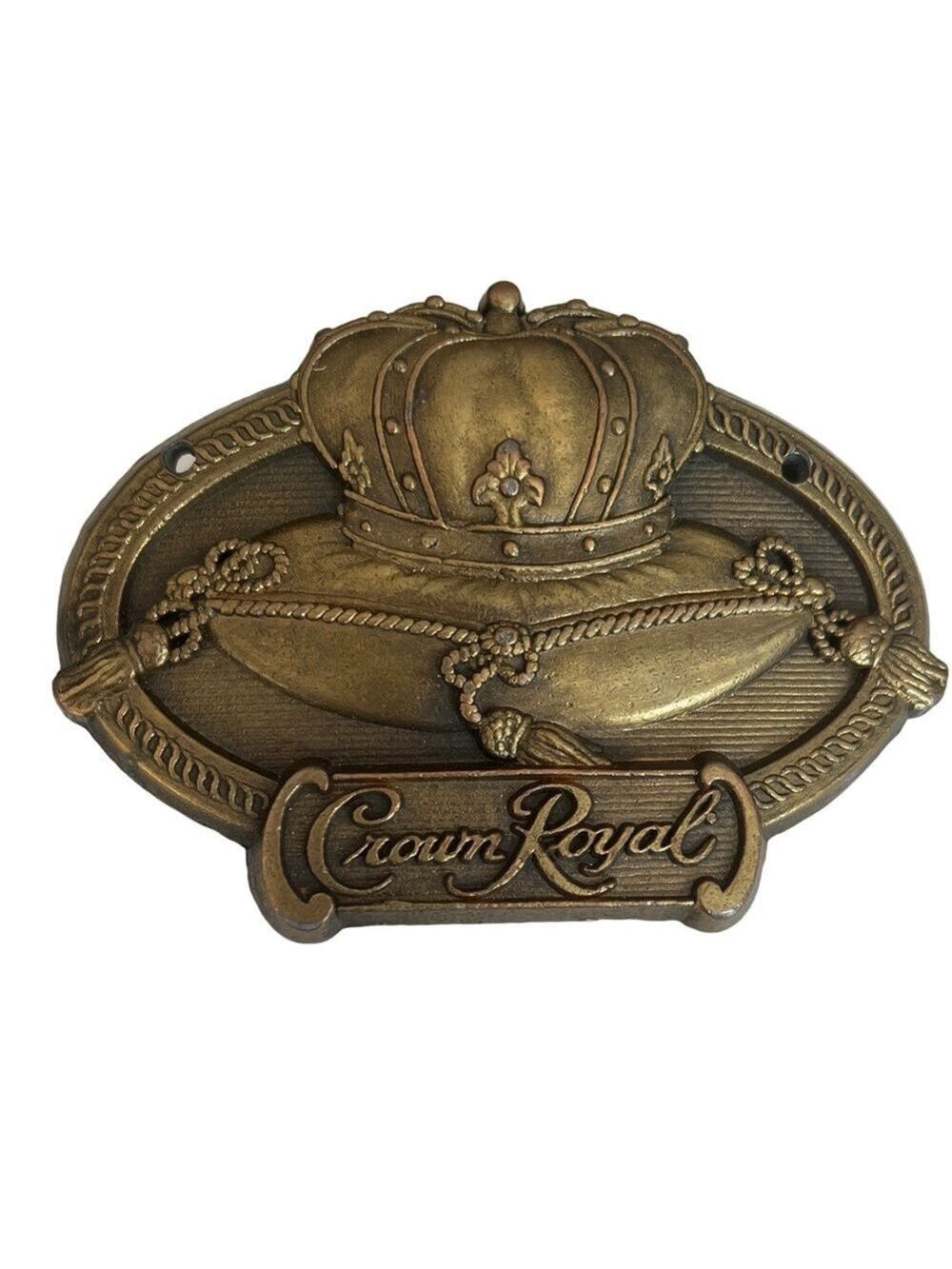 Vintage Crown Royal Brass Belt Buckle